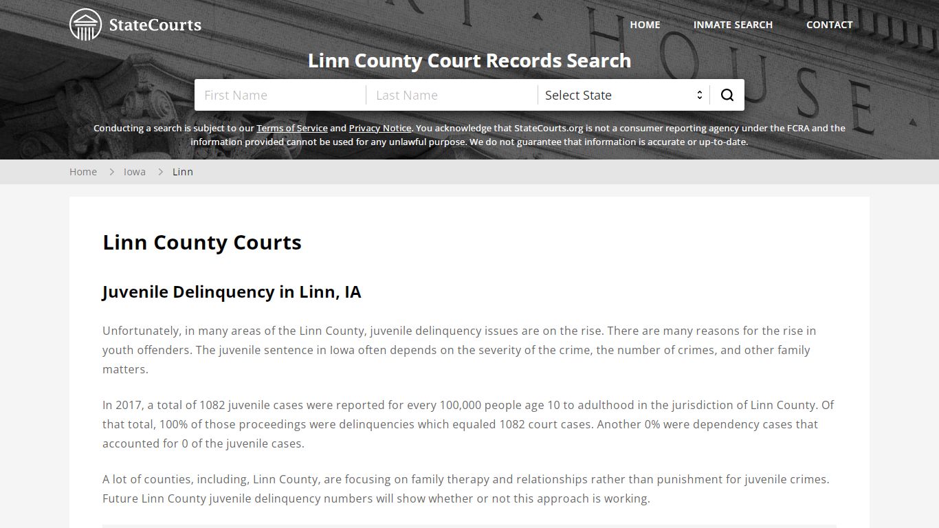 Linn County, IA Courts - Records & Cases - StateCourts